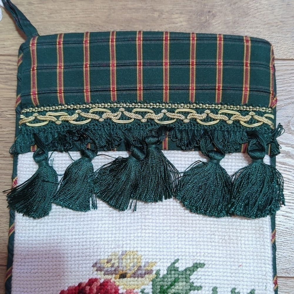 Vintage Deforest' s needlepoint tassel wool blend boho chic Christmas Stalking - Picture 3 of 7